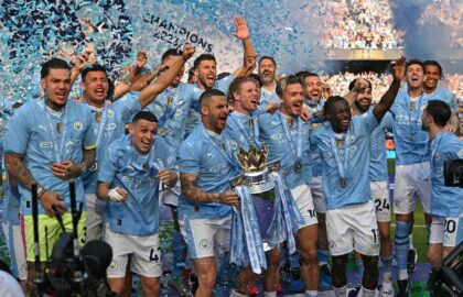 Manchester City won a historic fourth successive Premier League title on Sunday