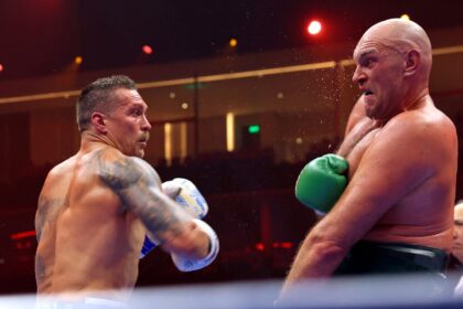 Oleksandr Usyk (L) beat Tyson Fury on a split decision in Riyadh to become the undisputed