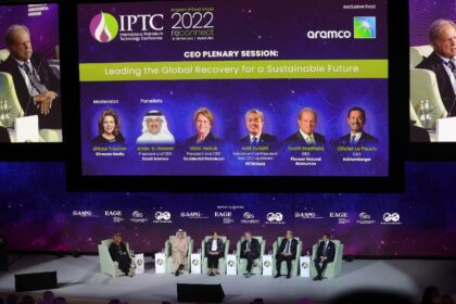 Scott Sheffield, shown here on a February 2022 panel with the CEO of Saudi Aramco, will be