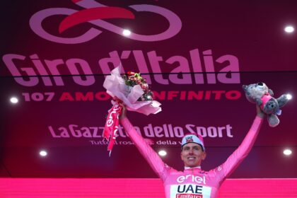 Tadej Pogacar claimed his first ever Giro d'Italia stage and the pink jersey for the overa