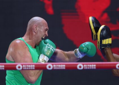 Tyson Fury trains in Riyadh ahead of his undisputed heavyweight world title fight against