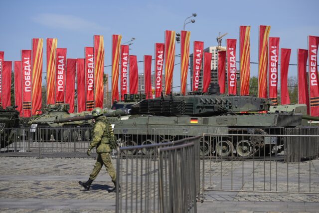 Kremlin parades Western equipment captured from Ukrainian army at ...