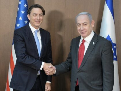 Amos Hochstein and Benjamin Netanyahu meet in Jerusalem, June 17, 2024. (Amos Ben-Gershom