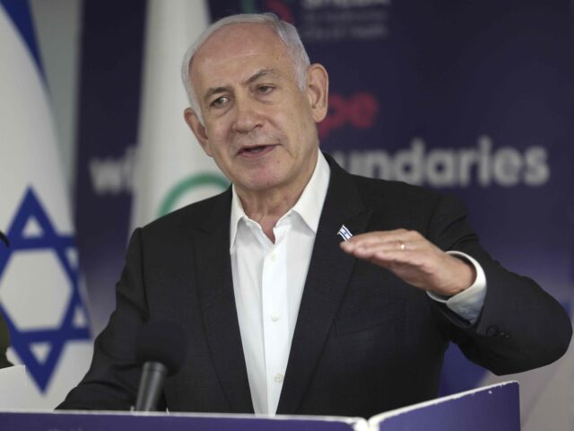 Israeli Prime Minister Benjamin Netanyahu speaks during a news conference at the Sheba Tel