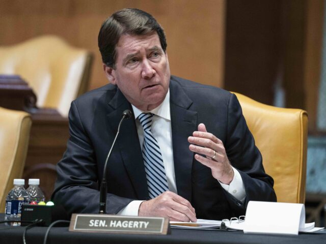 Sen. Bill Hagerty, R-Tenn., questions FBI Director Christopher Wray as he testifies before