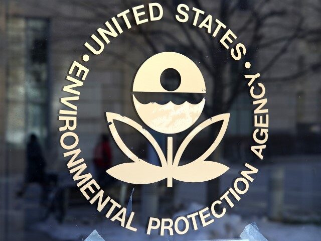 The U.S. Environmental Protection Agency's (EPA) logo is displayed on a door at its h