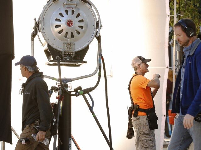 Film crew working on the set of author Michael Connelly's "Bosch" Season 5