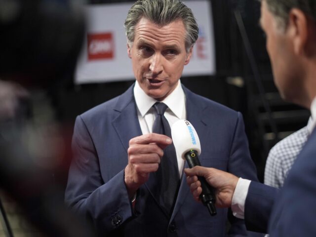 Gavin Newsom at CNN debate (Pablo Martinez Monsivais / Associated Press)