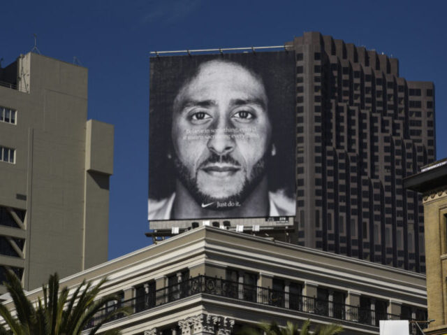 SAN FRANCISCO, CALIFORNIA - SEPTEMBER 12, 2018: A billboard featuring a portrait of Americ