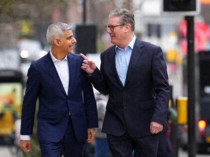 LONDON, ENGLAND - MARCH 18: Mayor of London Sadiq Khan (L) and Labour leader Sir Keir Star