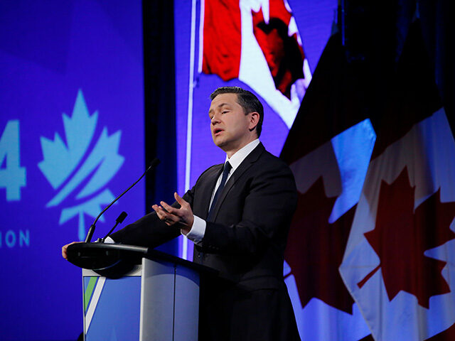 Pierre Poilievre, leader of Canada's Conservative Party, during the Canada Strong and Free