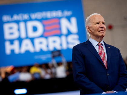 President Joe Biden takes the stage at a campaign rally at Girard College on May 29, 2024