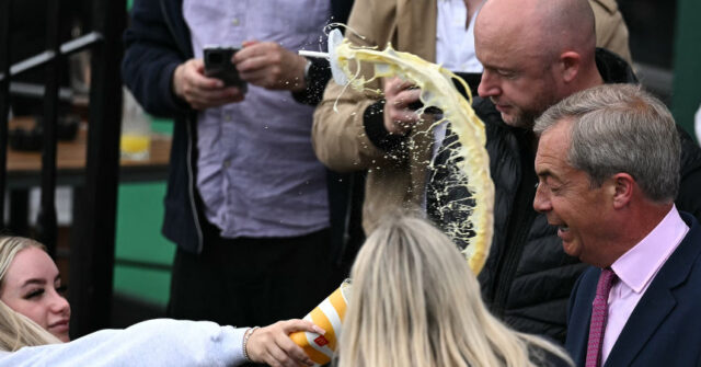Milkshake Thrown over Nigel Farage Just Hour After Launching Campaign
