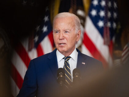 President Joe Biden gives remarks regarding his executive actions to block migrants' acces