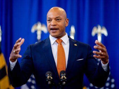 ANDOVER, MARYLAND - JUNE 7: Maryland Gov. Wes Moore speaks at a campaign event for Marylan