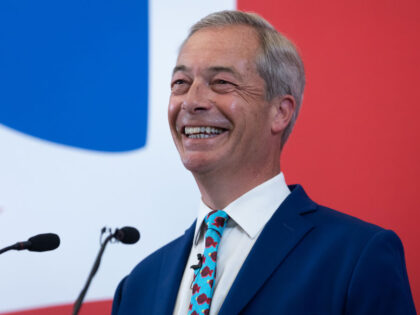 LONDON, UNITED KINGDOM - 2024/06/10: Leader of Reform UK Nigel Farage speaks during the pa