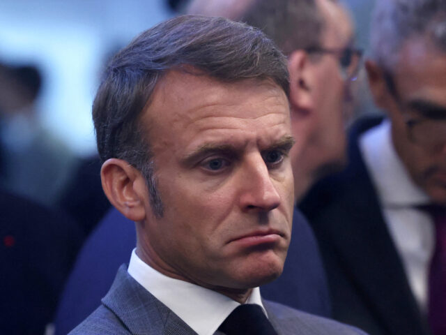 France's President Emmanuel Macron looks on before the inauguration of the new Saint-Denis