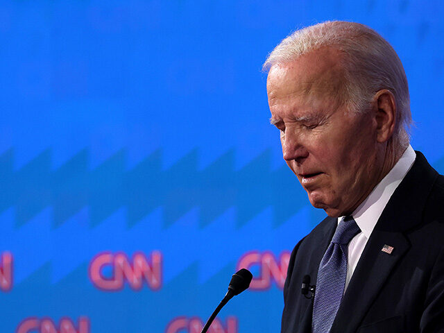 President Joe Biden participates in the CNN Presidential Debate at the CNN Studios on June