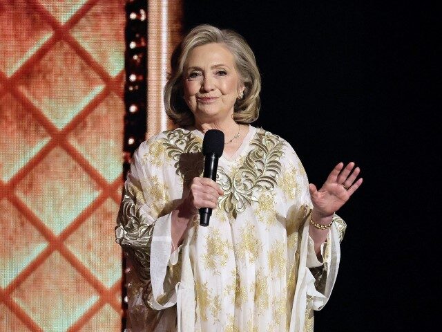 Hillary Clinton speaks onstage during The 77th Annual Tony Awards at David H. Koch Theater
