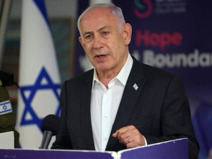 Israeli Prime Minister Benjamin Netanyahu speaks during a press conference at the Sheba Te