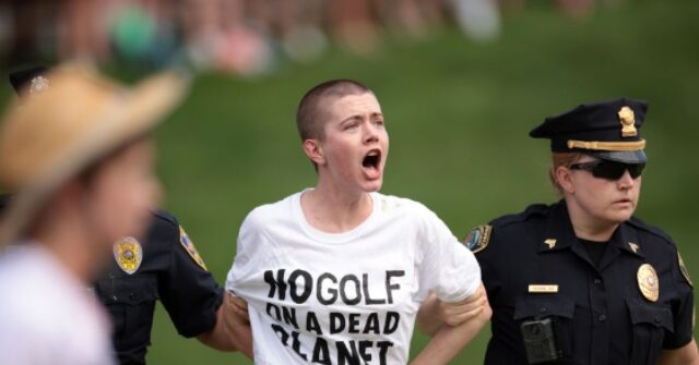 Climate Protesters Storm the 18th Green During Golf Tournament
