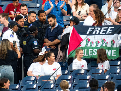 WASHINGTON, DC - JUNE 12: Pro-palestinian protesters are seen during the Congressional Bas