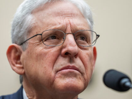 Attorney General Merrick Garland listens to a question while testifying during a House Jud