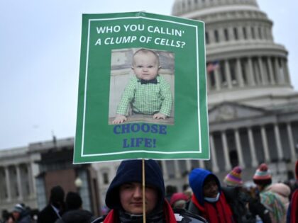 TOPSHOT - Pro-life activists march during the 49th annual March for Life, on January 21, 2
