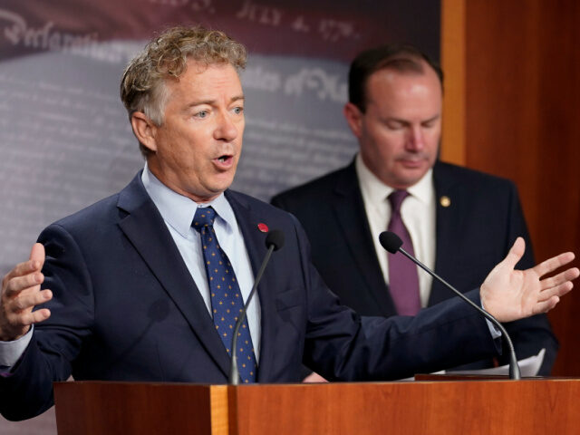 Sen. Rand Paul, R-Ky., speaks during a news conference on the budget bill, Tuesday, Dec. 2