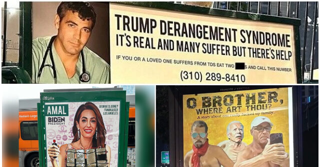 Street Artist Sabo Mocks 'Looney' George and Amal Clooney Ahead of Biden's Mega Hollywood Fundraiser