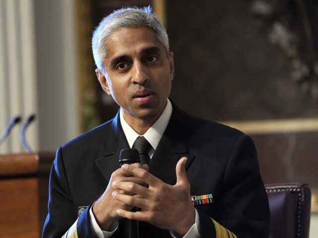 Surgeon General Dr. Vivek Murthy speaks during an event on the White House complex in Wash
