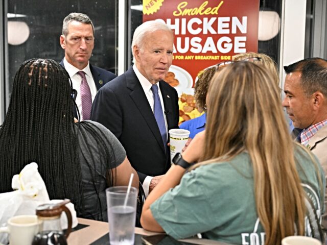 Debate Performance US President Joe Biden speaks to patrons during a stop at a Waffle Hous