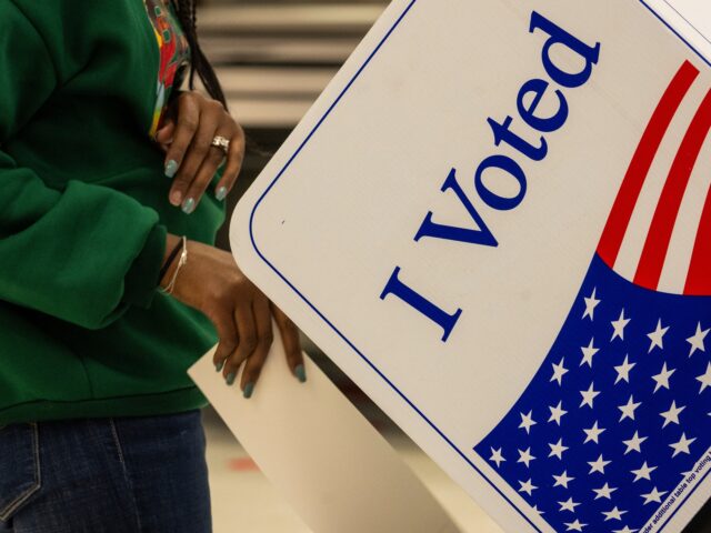 A woman casts her ballot at Ladson Elementary during the Democratic primary on February 3,