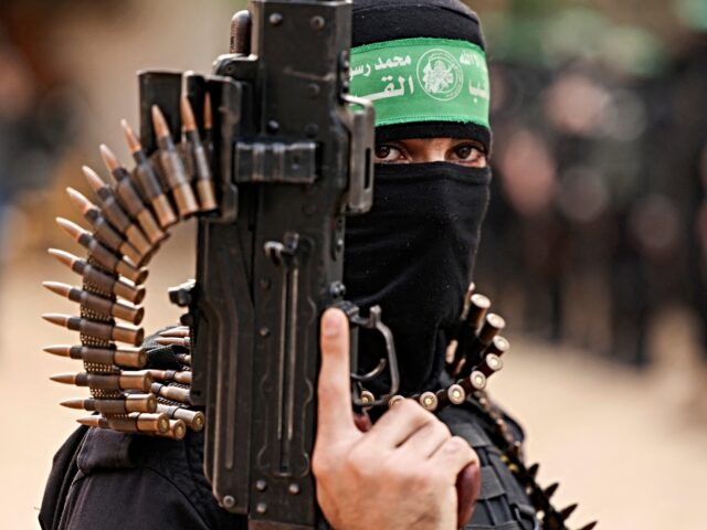 A member of Ezzedine al-Qassam Brigades, military wing of the Palestinian Hamas movement,