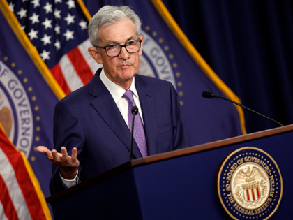 Federal Reserve Bank Chair Jerome Powell announces that interest rates will remain unchang
