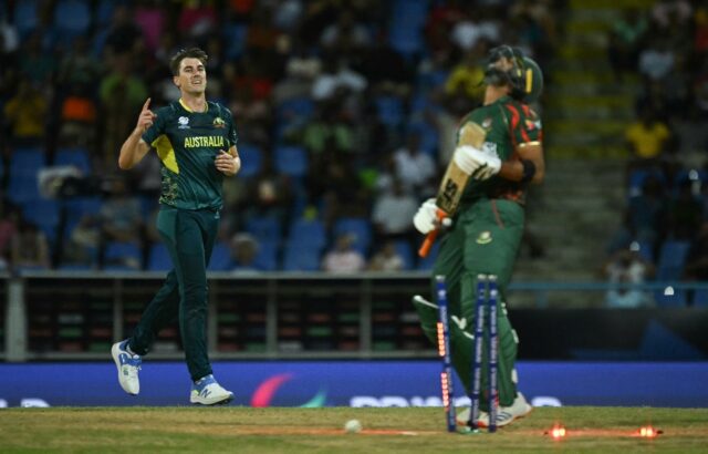 Australia's Pat Cummins took another hattrick in his team's Super Eights match against Afg