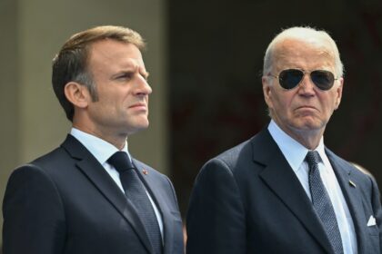 Biden is due to meet Macron for talks at the Elysee Palace in Paris