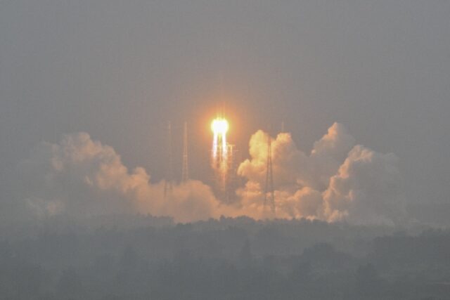 A Long March 5 rocket carrying the Chang'e-6 mission lunar probe lifted off in May