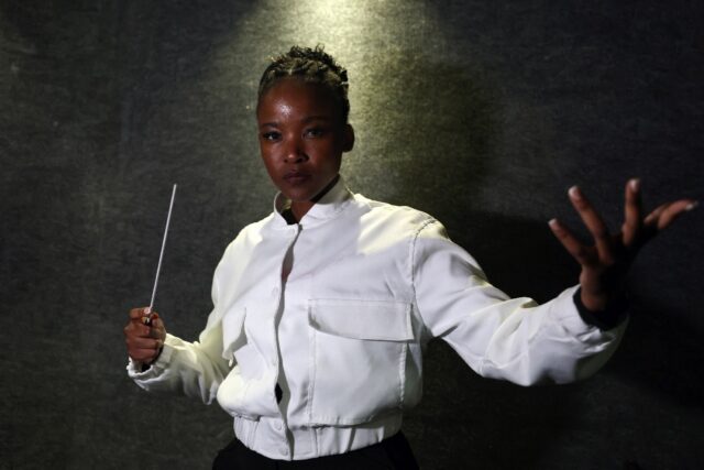 Ofentse Pitse, 31, is the first black South African woman to run an all-black orchestra