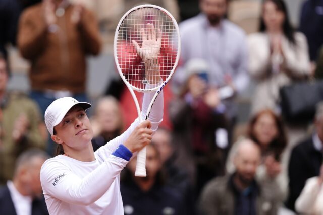 Perfection: Iga Swiatek didn't drop a single game in her last-16 win over Anastasia Potapo