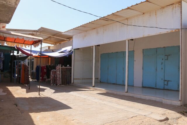 Shops are shuttered at a market in Tunisia's southern town of Ben Guerdane, near the Libya