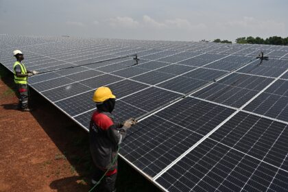 Solar panels in the northern town of Boundiali in Ivory Coast stretch across 36 hectares (