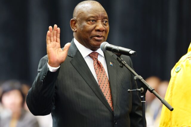 South Africa's Cyril Ramaphosa was sworn in as a member of the National Assembly but would