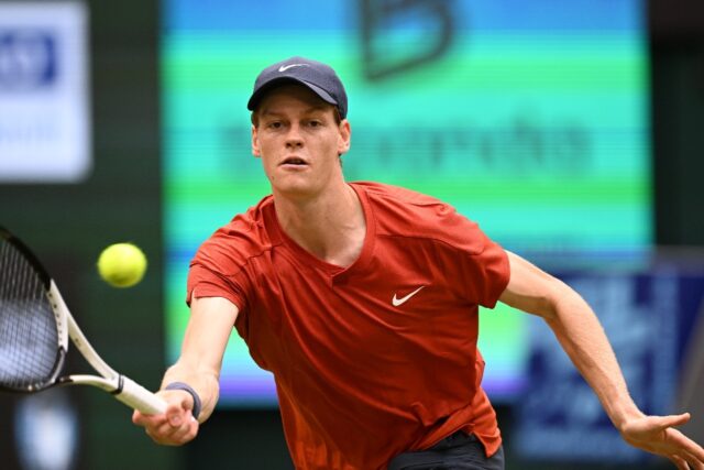 'Tough': Jannik Sinner plays the ball to Jan-Lennard Struff