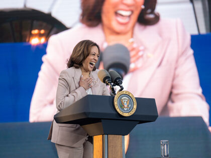 Vice President Kamala Harris delivers welcoming remarks at a Juneteenth concert on the Sou