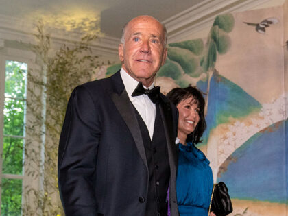 Frank Biden, left, and Mindy Ward arrive for the State Dinner with President Joe Biden and
