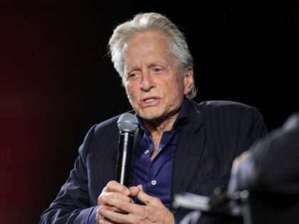 Michael Douglas speaks at the 76th international film festival, Cannes, southern France, M