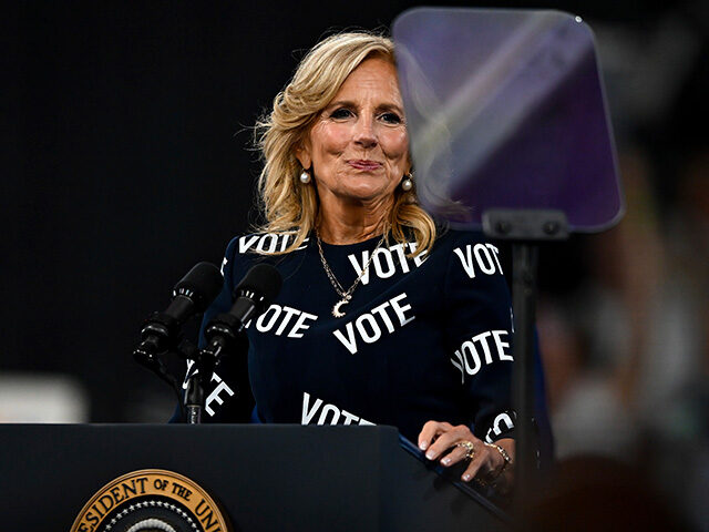 First lady Jill Biden speaks at a campaign rally in Raleigh, N.C., Friday, June. 28, 2024.