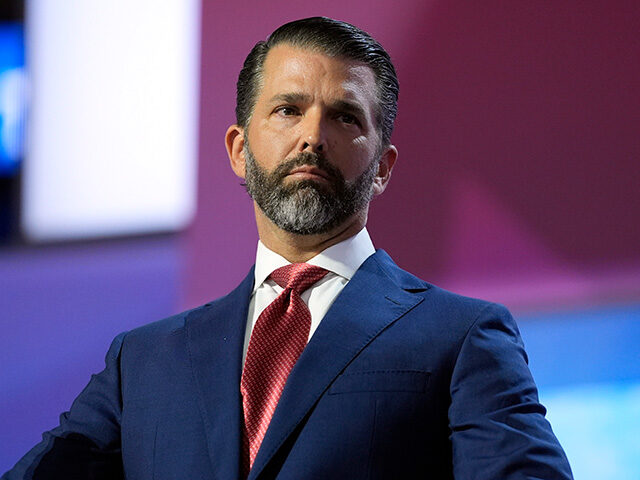 Donald Trump Jr., prepares to speak on third day of the Republican National Convention at