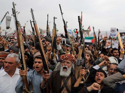 Houthi supporters attend a rally against the U.S. and Israel in Sanaa, Yemen, on Friday, J